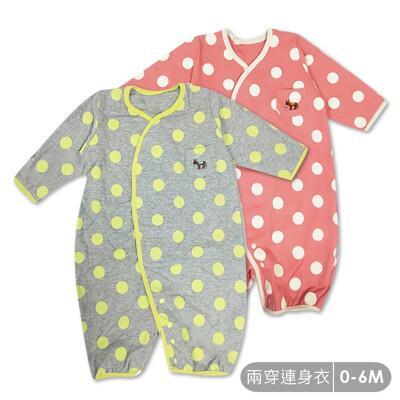 圓點空氣棉連身衣 純棉 新生兒服 保暖透氣 連身衣 寶寶衣 嬰兒用品(60.70)gd0139 