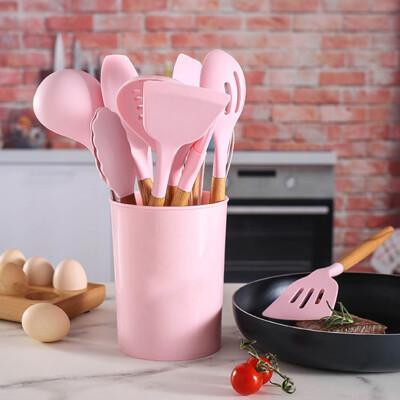 日式櫸木 矽膠廚具 單品12種 日式廚具 煎鏟 鍋鏟 湯勺 廚房用具 烘焙料理用具 打蛋器 