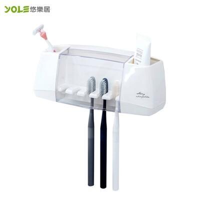 yole悠樂居韓國製3m黏貼式壁掛防塵洗漱牙刷架#1425078 