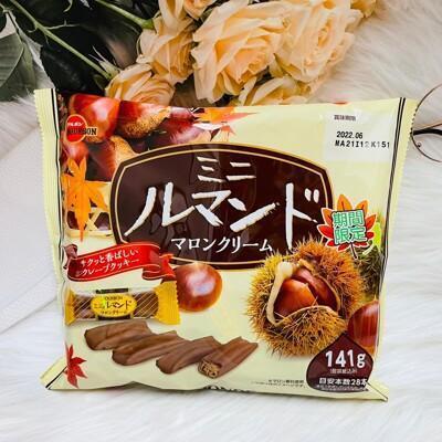 潼漾小舖期間限定日本 bourbon 北日本 布如蒙羅曼捲奶油栗子巧克力餅乾 141g 