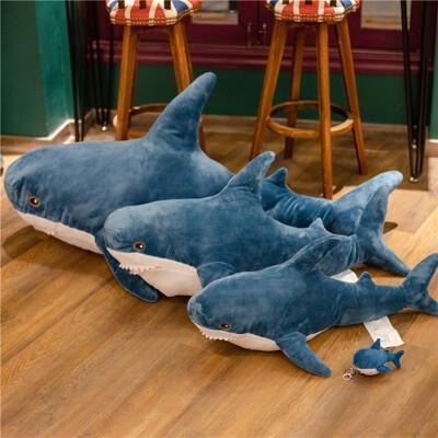 可愛鯊魚公仔(約80公分) 鯊魚玩偶 鯊魚娃娃 抱偶 鯊魚抱枕 鯊魚毛絨玩具 兒童禮物 粉藍兩色 