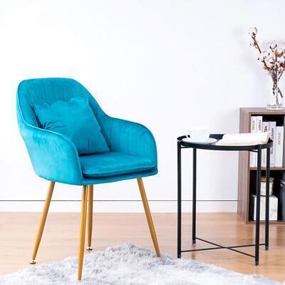 樂嫚妮 網紅椅化妝椅/絨布貝殼餐椅-附靠枕/坐墊可拆洗-(5色) 
