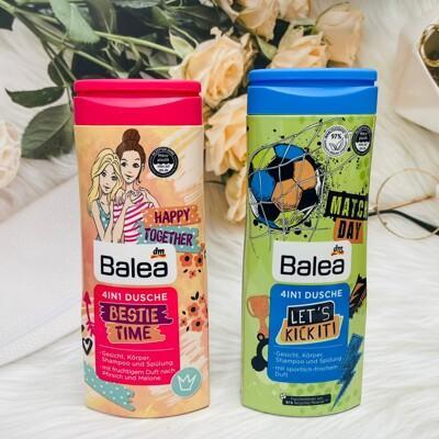 潼漾小舖 德國 balea 兒童沐浴+洗髮+洗臉+護理 4效合1 完美女孩/足球麻吉 兩款可選 