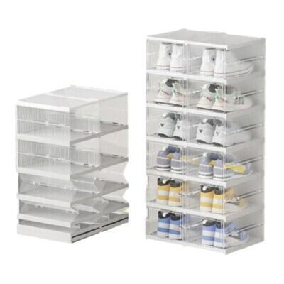 翻蓋式折疊鞋盒(一組3入) 透明抽屜 透明收納櫃 收納盒 收納櫃 鞋子收納 收納箱 可疊加 