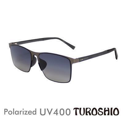 turoshio 偏光高科技太空尼龍記憶鏡片太陽眼鏡 輕金屬鑲嵌方框 撞色槍銀黑 j8029 c4 