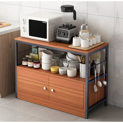 廚房置物架 落地多層收納櫃 家用切菜桌子多功能碗櫃 櫥櫃 櫃子 儲物櫃 