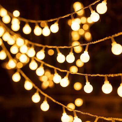 led燈串 聖誕燈串 燈泡串 led裝飾燈 圓球 聖誕燈 氛圍燈 戶外露營/帳篷天幕 (6米電池款) 