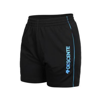 descente 女運動短褲-三分褲 排球 運動 針織 慢跑 訓練 迪桑特 黑水藍 