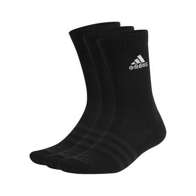 adidas 男女運動中筒襪-三雙入-襪子 長襪 慢跑 訓練 愛迪達 黑白 