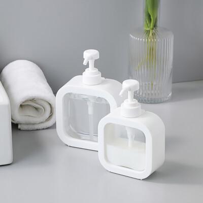 荷生活大容量按壓式分裝瓶 透明簡約沐浴乳洗髮精洗衣精洗手乳分裝瓶-小號 