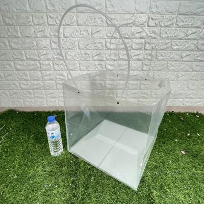 pp 手提蛋糕袋 透明袋 (39cm 立方體) 防水 禮品袋 塑膠袋 網美袋 透明袋 環保袋 