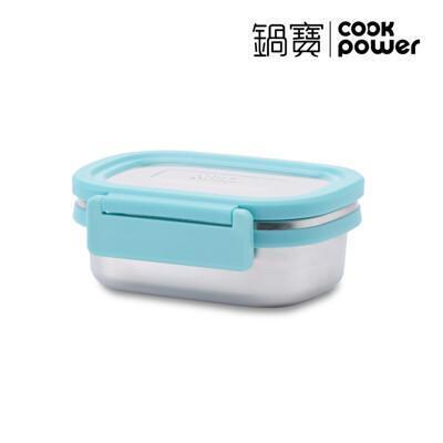 cookpower鍋寶 304不鏽鋼保鮮餐盒-長方形藍蓋180ml bvs-0181b 