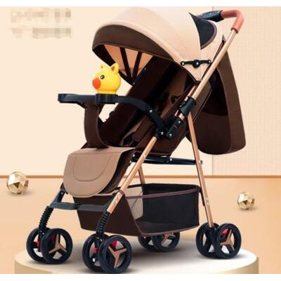 兒童手推車 可坐可躺嬰兒車 輕便可折疊高景觀雙向兒童手推車 