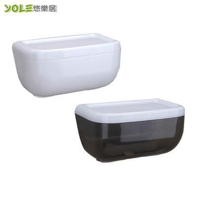 yole悠樂居無痕貼免釘浴室防水置物紙巾盒(白/黑)#1425056 