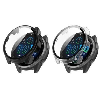 pc+鋼化玻璃一體錶殼garmin forerunner 965 全包 手錶 保護殼 硬殼 