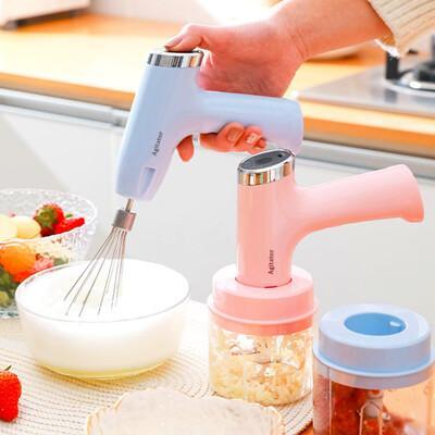 二合一打蛋器廚房電動打蒜泥器 無線絞肉機 烘焙打蛋器 usb充電絞肉器 五檔調速攪拌器 