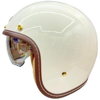 jap騎士精品gp5 339a 奶油白 半罩 復古 安全帽 內墨鏡 內襯可拆 