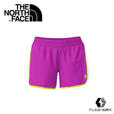 the north face女 flashdry快排短褲 紫紅/白/螢光綠簡單/透氣/越野/跑步/f 