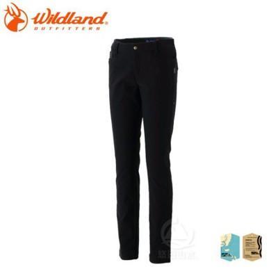 wildland 荒野 女 re彈性合身保暖長褲黑0a32391-54/ol工作褲/休閒直筒褲/ 