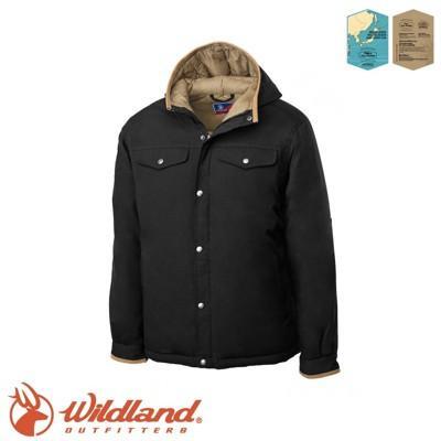 wildland 荒野 男 鵝絨防潑水極暖外套黑oa62998/羽絨外套/連帽羽絨衣/夾克 