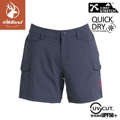 wildland 荒野 女 彈性抗uv短褲灰s1377/防曬褲/運動褲/休閒褲/工作褲 