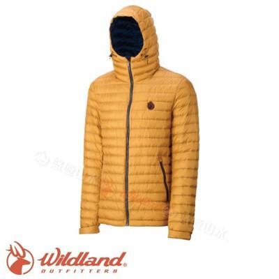 wildland 荒野 男款700fp連帽輕時尚 羽絨衣 駱黃羽絨衣/連帽羽絨衣/連帽外套/輕量羽絨 