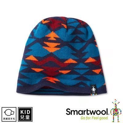 smartwool 美國 孩童雙面幾何圓帽 海洋藍深海軍藍針織帽/毛線帽/羊毛帽 