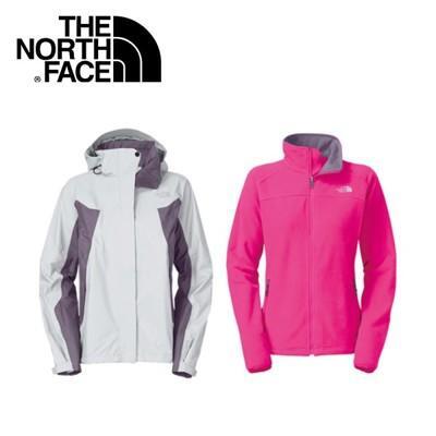 the north face 女 gt wind pro兩件式外套灰白桃紅f13p-wht/兜帽 
