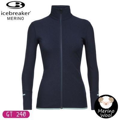 icebreaker 女 descender 刷毛保暖外套 gt240深藍103900/保暖羊毛 