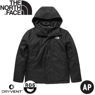 the north face 男 dryvent防水兩件式羽絨外套ap黑81rm/防水外套/防風 