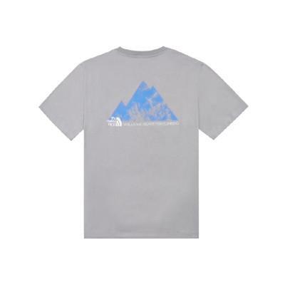 the north face 男 短袖棉t ap中灰7wf5/吸濕排汗登山印花短袖t恤/運動衫 