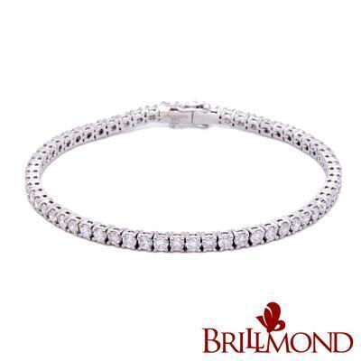 brillmond鑽石手鍊3克拉14k金經典四爪(14k白金台 總重3.5克拉) 