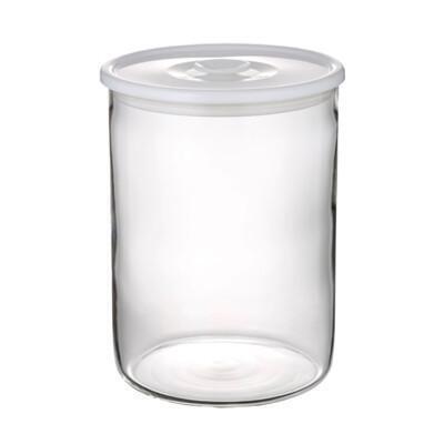 iwaki日本品牌耐熱玻璃微波密封保鮮盒 圓形白蓋 1.4l 