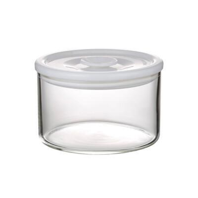 iwaki日本品牌耐熱玻璃微波密封保鮮盒 圓形白蓋 200ml 