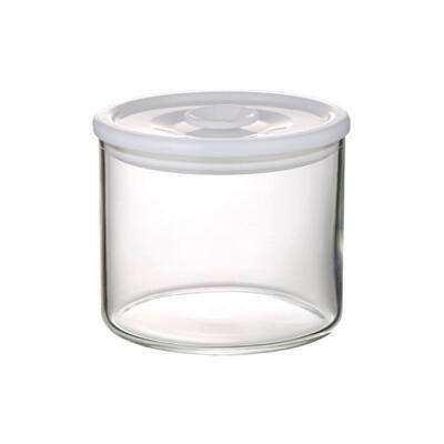 iwaki日本品牌耐熱玻璃微波密封保鮮盒 圓形白蓋 350ml 