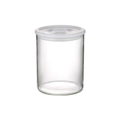 iwaki日本品牌耐熱玻璃微波密封保鮮盒 圓形白蓋 600ml 