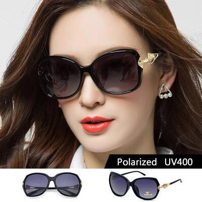 淑女偏光墨鏡 時尚菱形簍空造型 polarized偏光墨鏡 防眩光 反光 抗uv400 