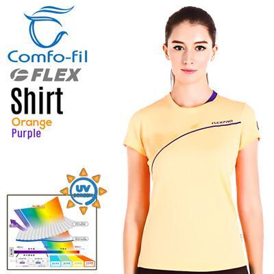 佛雷斯 flex 光能美肌短袖t-shirt女款/橘/藍 