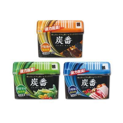 日本kokubo小久保-炭番強力脫臭凝膠型備長炭活性碳薄型除臭劑150g/扁盒(長效約60天,去味消