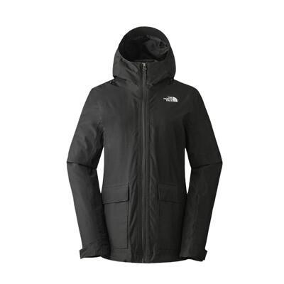 the north face 女 dv防水兩件式羽絨外套 ap黑/米白5ay1/防水透氣/登山/ 