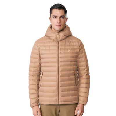 wildland 荒野 男 700fp可拆帽三層羽絨外套沙色0b12102/輕羽絨夾克/機能外套 