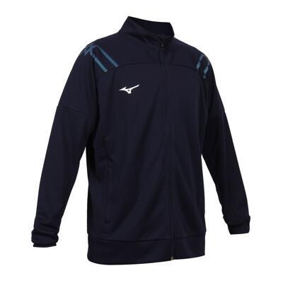 mizuno 男針織外套-上衣 休閒 慢跑 丈青白 