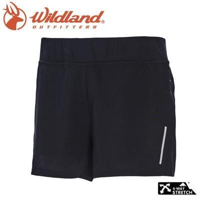 wildland 荒野 女 透氣抗uv假兩件運動短褲黑0a71391/慢跑褲/球褲/抗uv/輕薄 