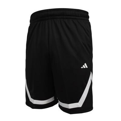 adidas 男籃球短褲-休閒 愛迪達 吸濕排汗 黑白 