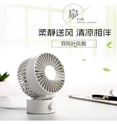 usb 桌上雙葉靜音風扇 (無電池款) 夏日 usb供電式 風力強勁 y801 usb風扇 無印