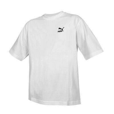 puma 男短袖t恤-上衣 休閒 慢跑 歐規 白黑 