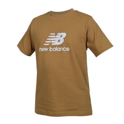 newbalance 男短袖t恤-美規 休閒 運動 慢跑 棕白 