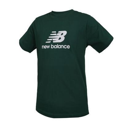 newbalance 男短袖t恤-美規 休閒 運動 慢跑 綠白 