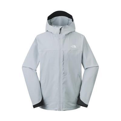 the north face 男 防風防潑水連帽外套 ap淺灰89tk/防風外套/衝鋒衣/軟殼外 