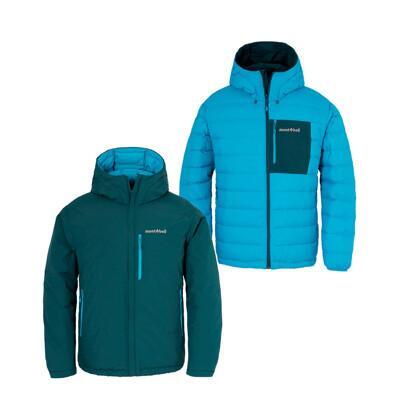 mont-bell 日本 colorado pk 男雙面羽絨外套藍綠1101679/登山/雙面穿 